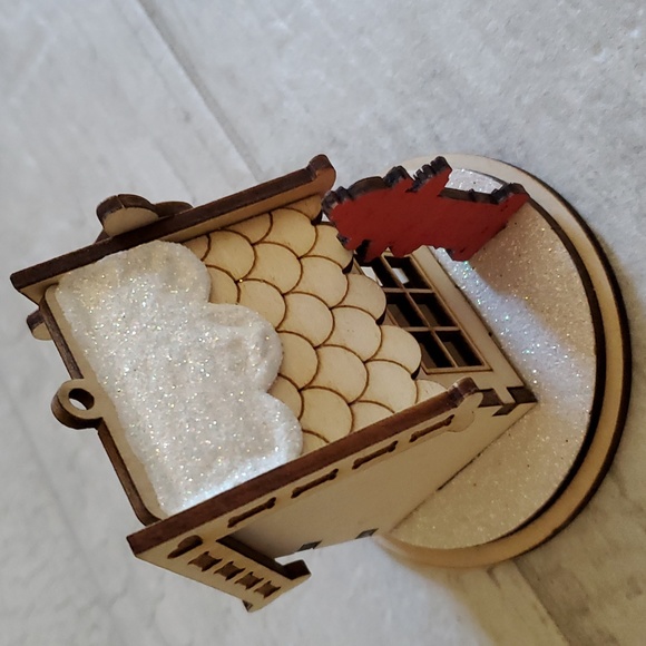 Yorkie Terrier Dog Diecut Wood Christmas Doghouse Holiday Ornament - Picture 5 of 9